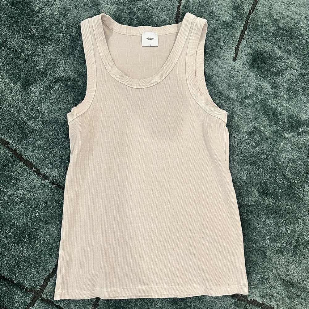 The Academy Brand Cream Ribbed Tank Top